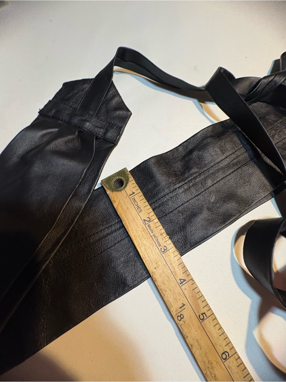 G.I.L.I . black leather obi-style wrap belt - Picture 10 of 14